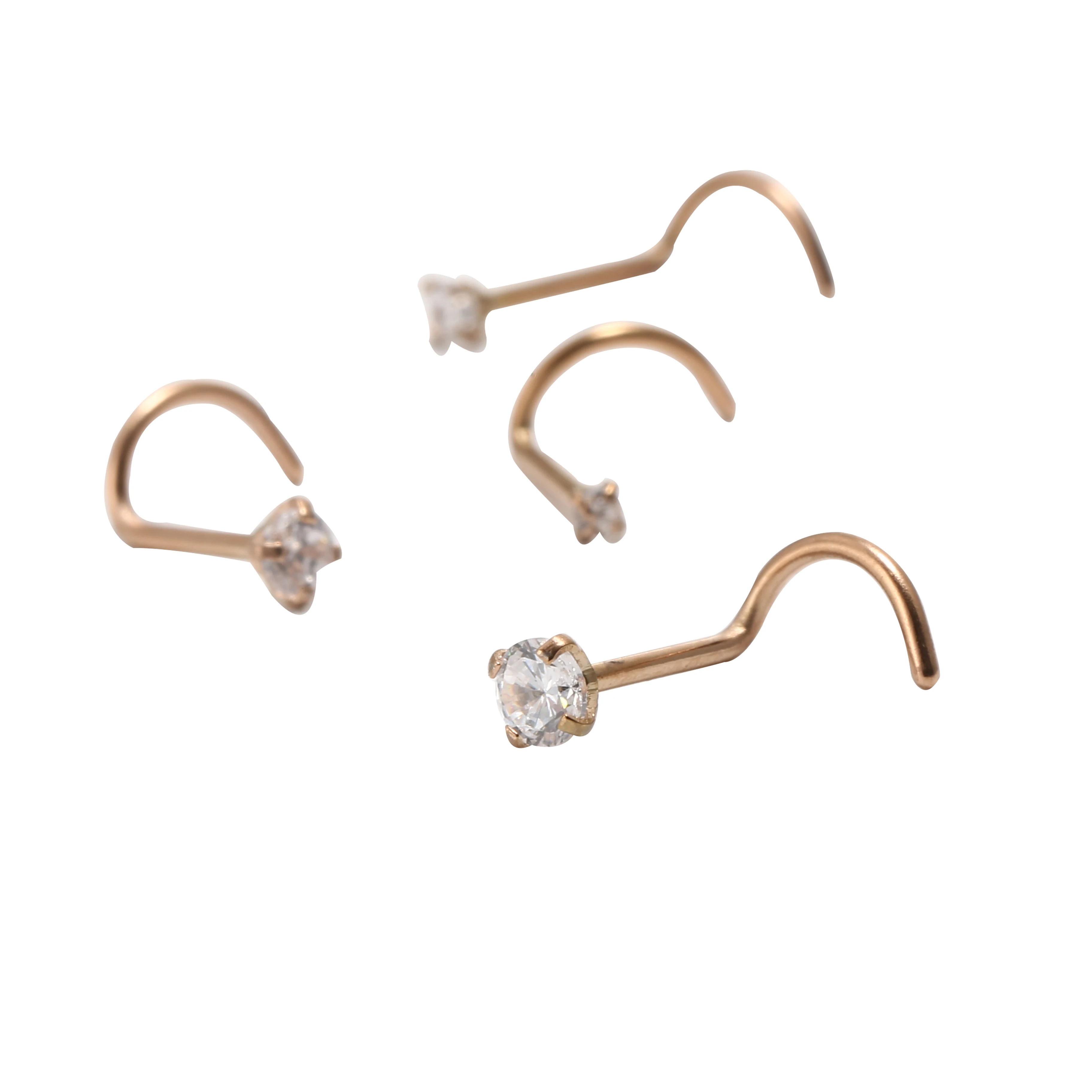 50pcs/Lot Free Shipping Rose Gold CZ Gem Nose Piercing 20G Nostril Ring Screw Stud Body Piercing Jewelry Surgical Steel
50pcs/Lot Free Shipping Rose Gold CZ Gem Nose Piercing 20G Nostril Ring Screw Stud Body Piercing Jewelry Surgical Steel
