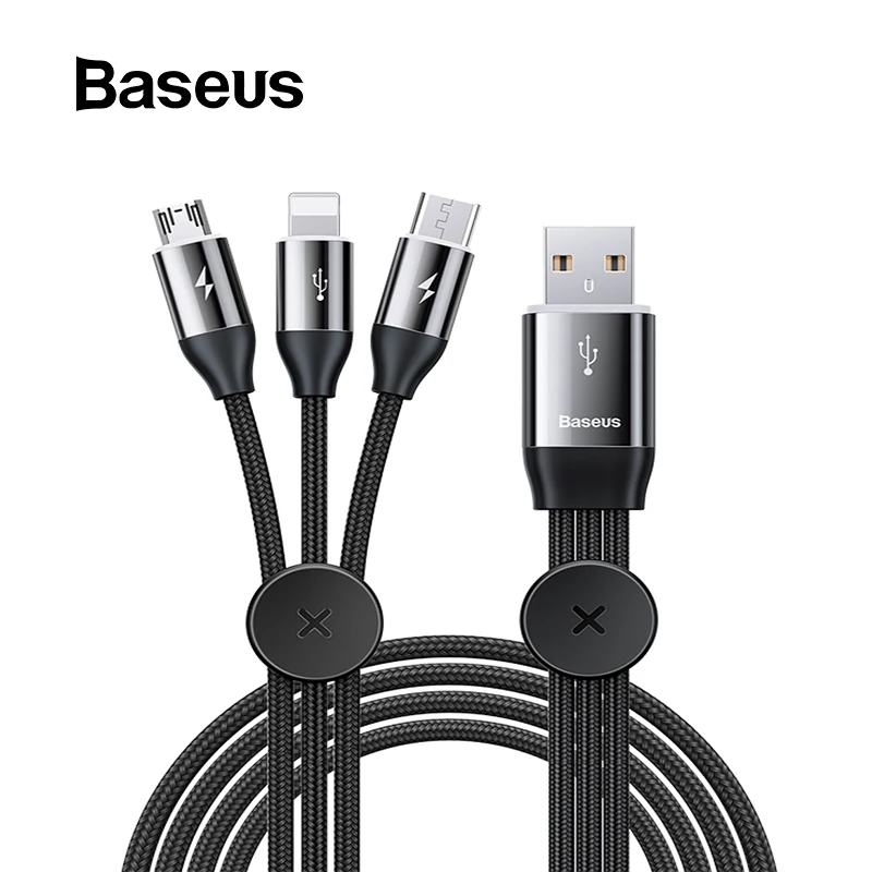 Baseus 3 in 1 USB Cable 3.5A Micro USB Type C Charging Cable for Mobile Phone iPhone Xiaomi Samsung Fast Charger Type-c Cord
Baseus 3 in 1 USB Cable 3.5A Micro USB Type C Charging Cable for Mobile Phone iPhone Xiaomi Samsung Fast Charger Type-c Cord