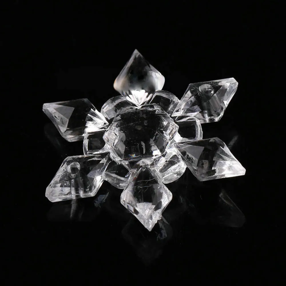 10pcs/pack christmas snowflake shape clear crystal acrylic