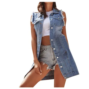 Casual Denim Vest Women Fashion 2019 Summer Autumn Womens Hole Long Vest Jeans Jacket Plus Size Waistcoat kamizelka damska
Casual Denim Vest Women Fashion 2019 Summer Autumn Womens Hole Long Vest Jeans Jacket Plus Size Waistcoat kamizelka damska