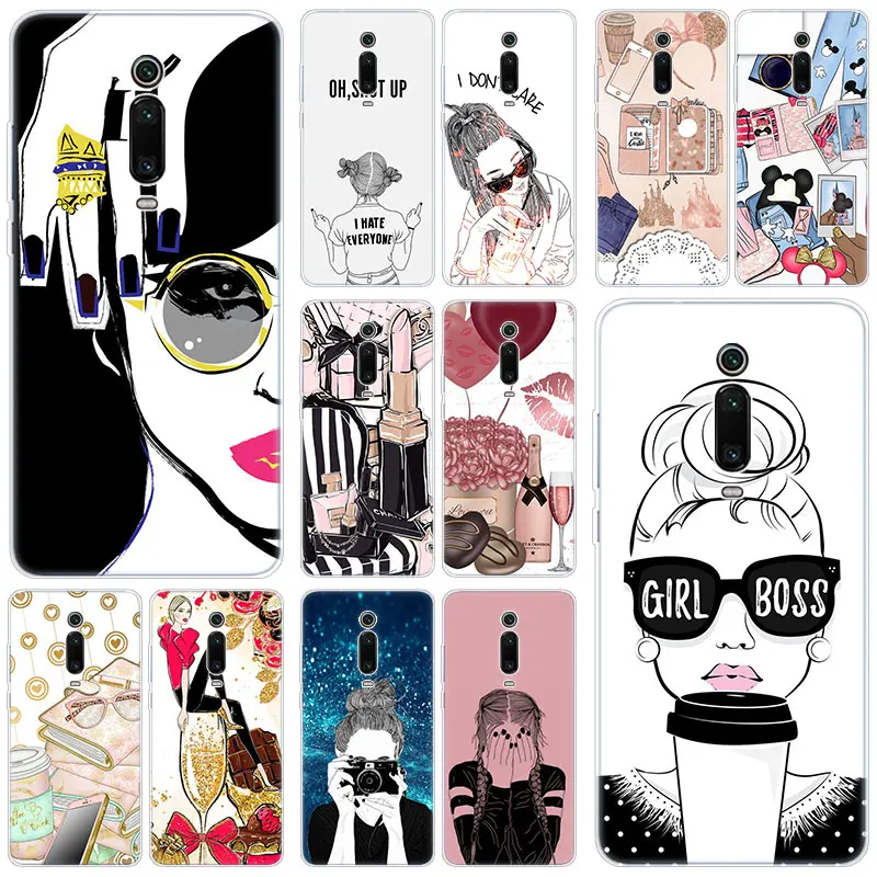 Hot super Girl Boss Silicone Case For Xiaomi Mi Note 10 9T CC9 E 9 Pro A3 Lite Play Redmi 8T 8 8A 6 6A 4X Fashion Cover | Мобильные