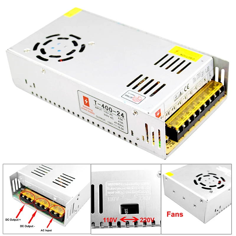 400W 24V 12V Power Supply Unit for Led Strip Light AC 220V to DC 12 v 24 v Smps Source Power Supply Lighting Transformer
400W 24V 12V Power Supply Unit for Led Strip Light AC 220V to DC 12 v 24 v Smps Source Power Supply Lighting Transformer