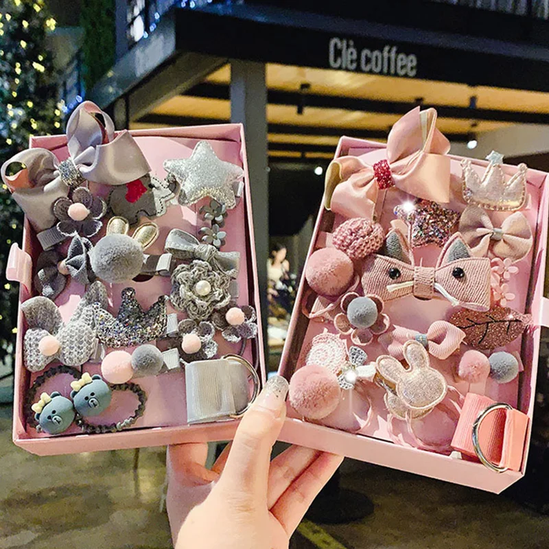 10/18PCS/Set New Girls Cute Cartoon Fabric Bow Hair Clips Barrettes Kids Hairpin Headband Hair Ornament Fashion Hair Accessories