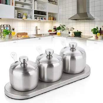 Stainless Steel Seasoning Containers Set Spice Jar Spice Rack Condiment Cruet Bottle Salt Pepper Sugar Storage Organizers
Stainless Steel Seasoning Containers Set Spice Jar Spice Rack Condiment Cruet Bottle Salt Pepper Sugar Storage Organizers