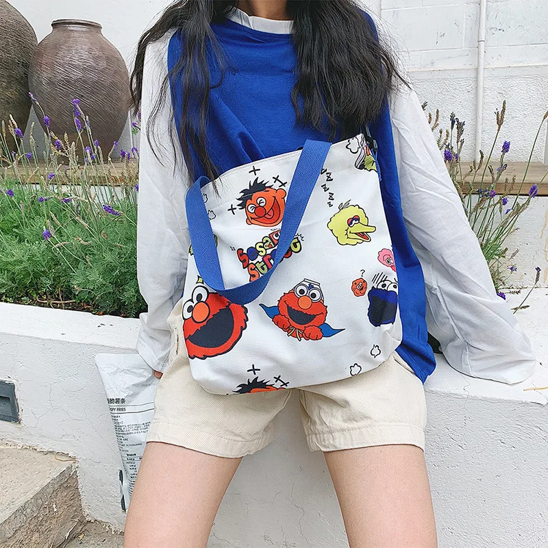 South Korea CHIC Harajuku Sesame Street Canvas Graffiti Handbag Japanese-style Students GIRL'S Cartoon Crossbody Bag Fashion
South Korea CHIC Harajuku Sesame Street Canvas Graffiti Handbag Japanese-style Students GIRL'S Cartoon Crossbody Bag Fashion