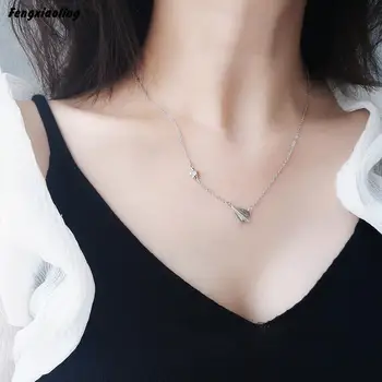 Fengxiaoling 100% Genuine 925 Sterling Silver Simple Paper Airplane Pendant Necklaces For Women Fine Jewelry Cute Accessories
Fengxiaoling 100% Genuine 925 Sterling Silver Simple Paper Airplane Pendant Necklaces For Women Fine Jewelry Cute Accessories