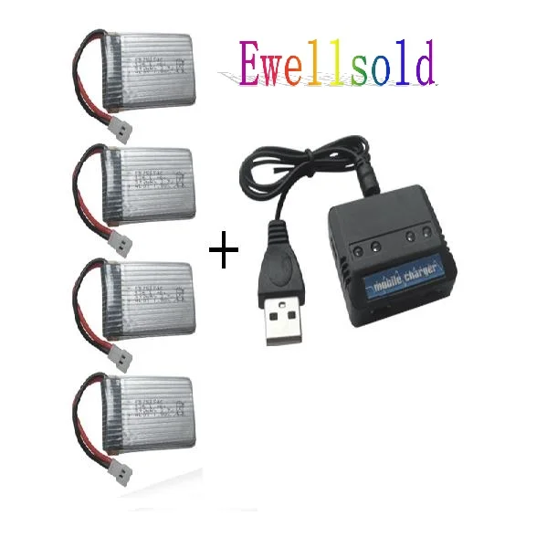 H5C X5C X5SC X5SW CX-30 RC Quadcopter parts 3,7 V 500mah Li-polymer battery * 4pcs + charger box 5 шт./лот
H5C X5C X5SC X5SW CX-30 RC Quadcopter parts 3,7 V 500mah Li-polymer battery * 4pcs + charger box 5 шт./лот
