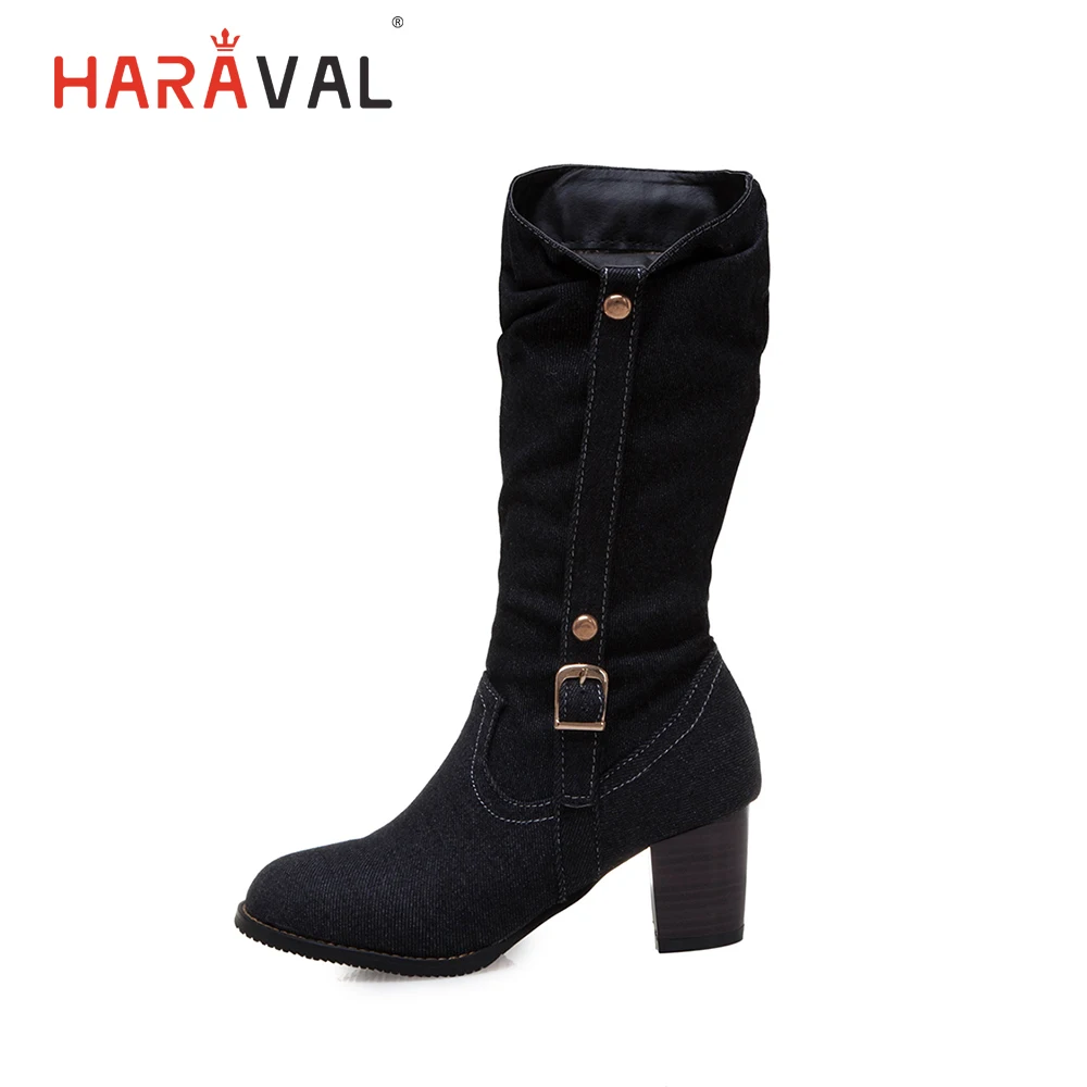HARAVAL Fashion Lady Winter Mid-calf Boot Handmade Retro Round Toe Square Heel Shoes Solid Buckle Zipper Casual Sexy Boot B256
HARAVAL Fashion Lady Winter Mid-calf Boot Handmade Retro Round Toe Square Heel Shoes Solid Buckle Zipper Casual Sexy Boot B256