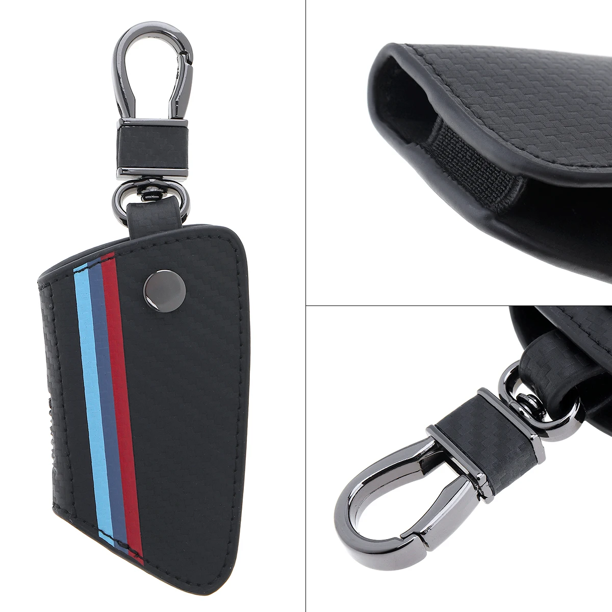 Color Strip Carbon Fiber Pattern Car Leather Key Cover Holder with Keychain Fit for BMW X1 X3 X5 X6 5 7 Series 4 Buttons
Color Strip Carbon Fiber Pattern Car Leather Key Cover Holder with Keychain Fit for BMW X1 X3 X5 X6 5 7 Series 4 Buttons