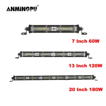 ANMINGPU 7" 13" 20" 12V 24V LED Bar OffRoad Spot Flood LED Light Bar 60W 120W 180W LED Work Light for Car Truck 4X4 Atv Tractor
ANMINGPU 7" 13" 20" 12V 24V LED Bar OffRoad Spot Flood LED Light Bar 60W 120W 180W LED Work Light for Car Truck 4X4 Atv Tractor
