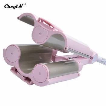 CkeyiN 32MM Tourmaline Electric Ceramic Three Tube Hair Curler Roller Water Curling Iron Curl Styler Modeling Tools
CkeyiN 32MM Tourmaline Electric Ceramic Three Tube Hair Curler Roller Water Curling Iron Curl Styler Modeling Tools