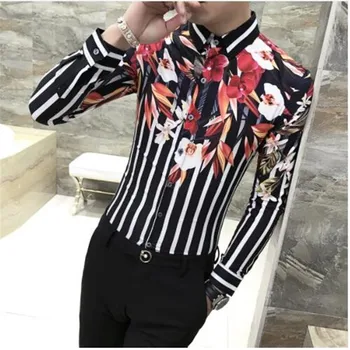 2019 New Men Shirt British Style Mens Casual Shirts Slim Fit High Quality Floral Shirt Men Long Sleeve Striped Blouse Homme 3XL 
2019 New Men Shirt British Style Mens Casual Shirts Slim Fit High Quality Floral Shirt Men Long Sleeve Striped Blouse Homme 3XL