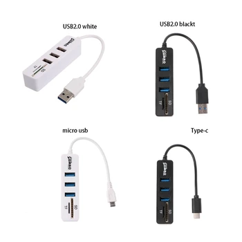 3 Port USB 2.0 Hub Splitter Combo Micro USB Connector Cable OTG SD/TF Card Reader
3 Port USB 2.0 Hub Splitter Combo Micro USB Connector Cable OTG SD/TF Card Reader