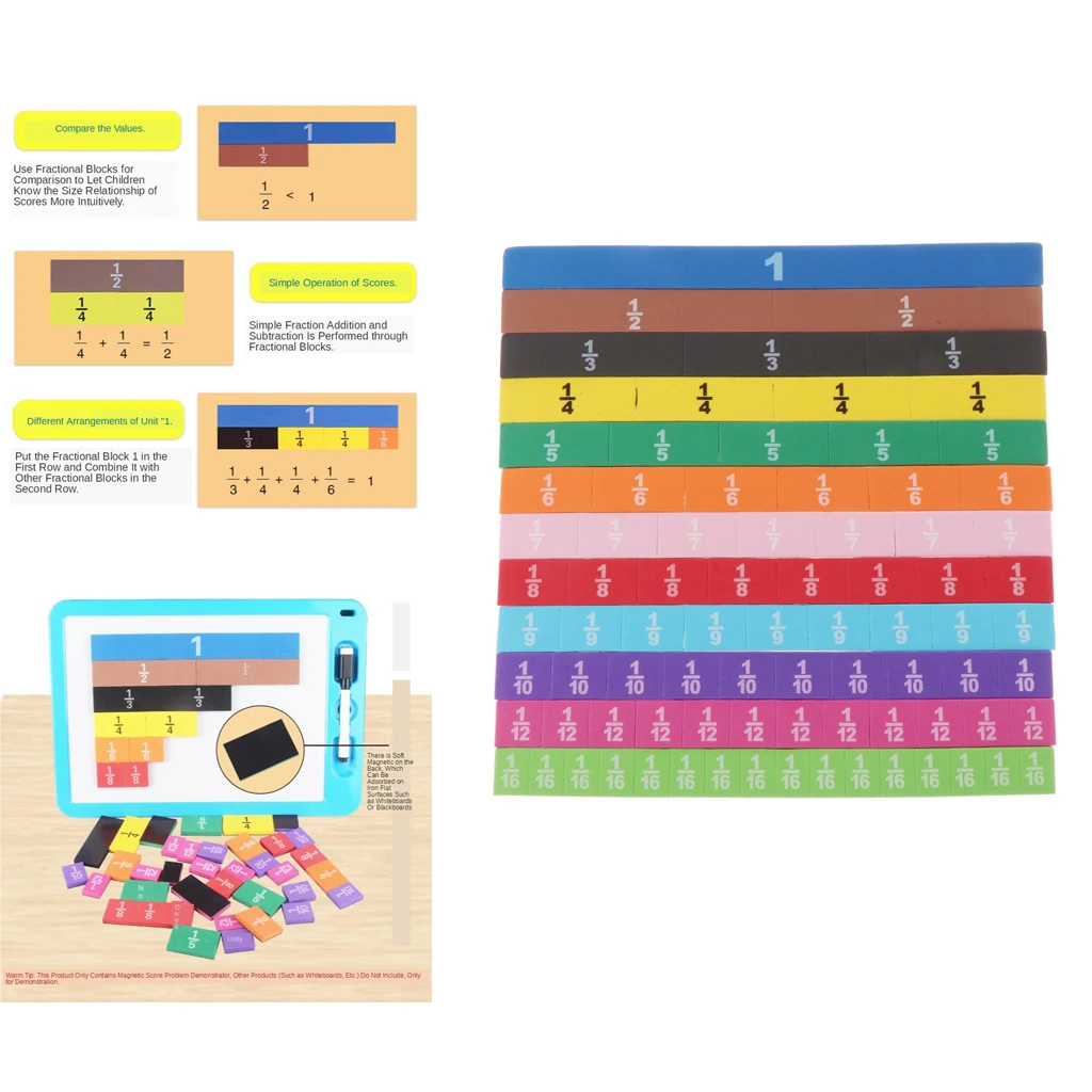 83 Pieces Fraction Tiles Early Math Skills Visual Aid Ages 7+ Magnetic Rainbow Fraction Tiles Calculate Math 83 Pieces Fraction Tiles Early Math Skills Visual Aid Ages 7+ Magnetic Rainbow Fraction Tiles Calculate Math