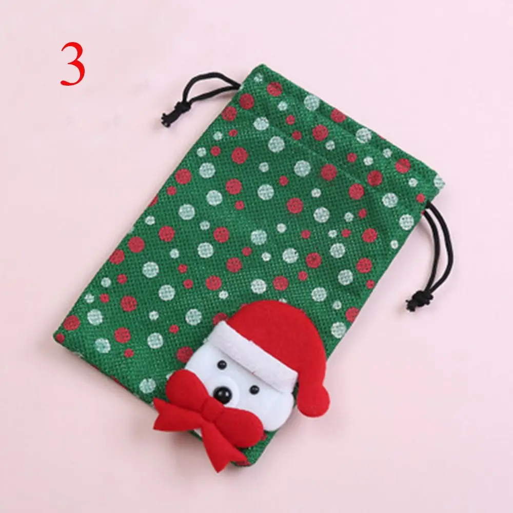 1pc kids cute christmas gift candy drawstring bag