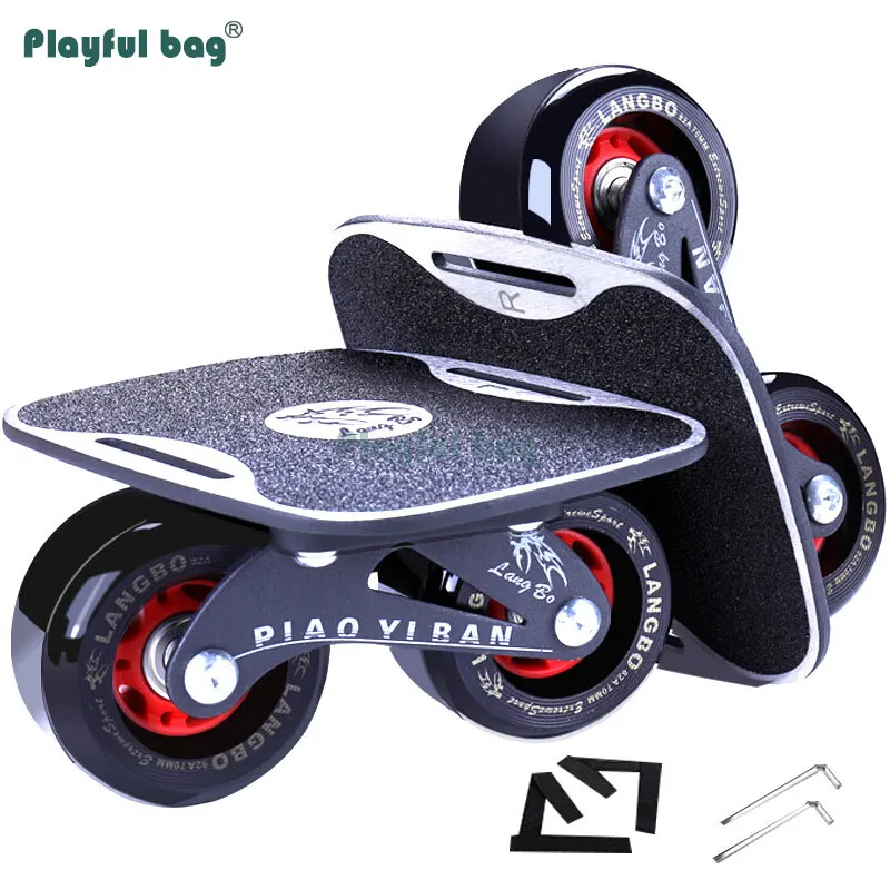 

Playful Bag 1pair Drift Board Aluminium Alloy Adult Children Spilt Skateboard Durable Roller Skate Outdoor Drift Plate MA04