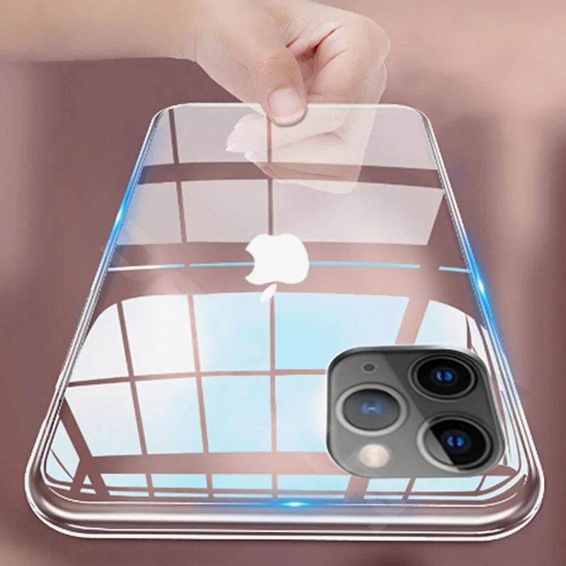 Прозрачный чехол для телефона из ТПУ iPhone 11 12 Pro Max XR X XS мягкий прозрачный