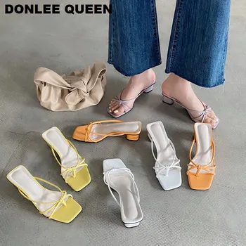 Fashion Low Heels Sandals Slippers Women Slip On Slides Summer Flip Flops Square Toe Outdoor Slipper Elegant Women Sandals Shoes
Fashion Low Heels Sandals Slippers Women Slip On Slides Summer Flip Flops Square Toe Outdoor Slipper Elegant Women Sandals Shoes