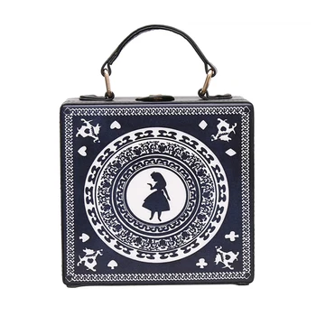 Fun Cartoon Print Black Box Shape Pu Leather Women Handbag Casual Fashion Lady Tote Shoulder Bag Female Crossbody Messenger Bag 
Fun Cartoon Print Black Box Shape Pu Leather Women Handbag Casual Fashion Lady Tote Shoulder Bag Female Crossbody Messenger Bag