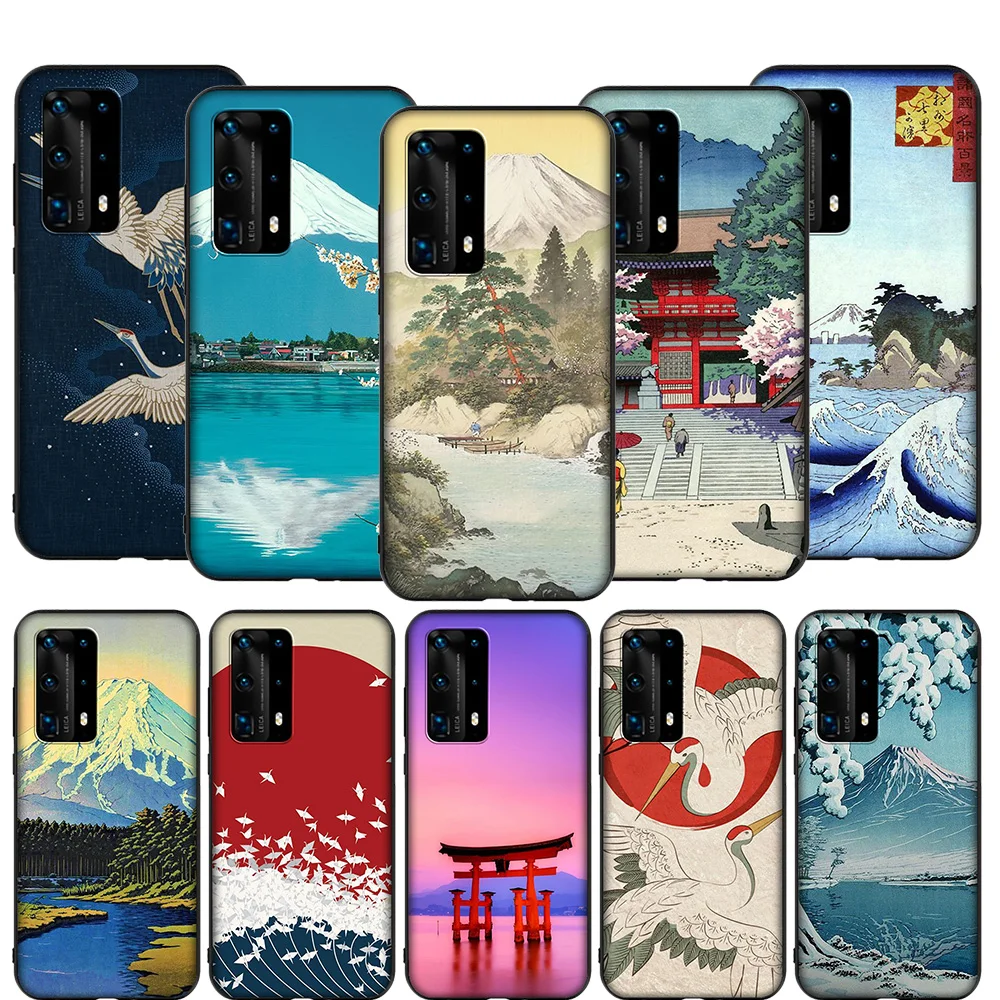 Чехол T99 Crane Fuji Mountain Wave для Honor Note 6A 7A 7C 7X 8 8A 8C 8X 9 9A 9X 10X 20 20S 30 Y6P Lite Pro | Мобильные