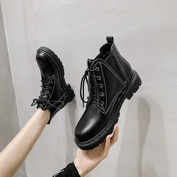 Thick-soled Martin Boots Short Boots Women 2020 New Autumn and Winter Women's Shoes Lace-up Knight Boots Locomotive Boots Q12-65
Thick-soled Martin Boots Short Boots Women 2020 New Autumn and Winter Women's Shoes Lace-up Knight Boots Locomotive Boots Q12-65