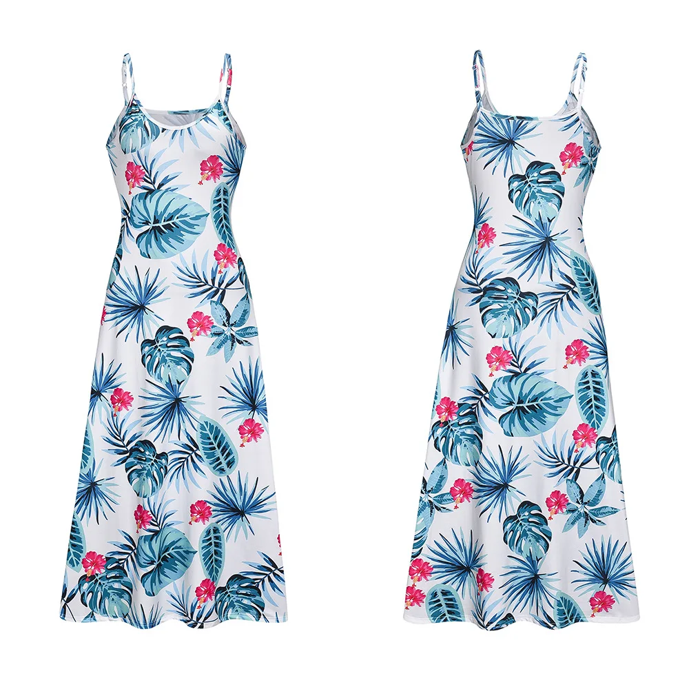 Sexy Maxi Dresses For Women Boho Print V-Neck Floral Sundresses Women Sleeveless Plus Size Dresses For Women 4xl 5xl Summer 2020