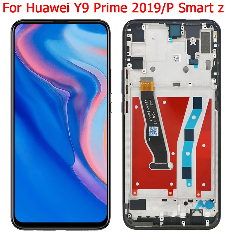 Original P Smart Z LCD For Huawei Y9 Prime 2019 Display With Frame Touch Screen STK-L21 STK-L22 STK-LX1 Assembly | Запчасти для