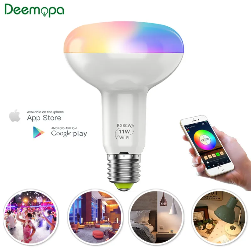 Smart Light Bulb 11W Color Changing wifi Hue Light E27 RGB LED Bulb Dimmable Alexa Compatible Magic Smart Life APP Google
Smart Light Bulb 11W Color Changing wifi Hue Light E27 RGB LED Bulb Dimmable Alexa Compatible Magic Smart Life APP Google