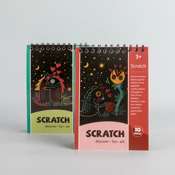 Foreign Trade Colorful Handmade Scraping Painting Coil Notebook Halloween Fun Pen Notebook Children DIY Scratch Art Paper
Foreign Trade Colorful Handmade Scraping Painting Coil Notebook Halloween Fun Pen Notebook Children DIY Scratch Art Paper