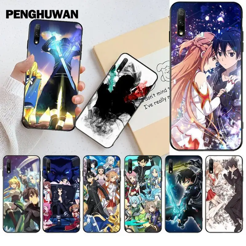 Роскошный чехол с изображением меча онлайн Kirito Asuna SAO Art DIY для Huawei Nova 6se 7 7pro 7se honor 7A
