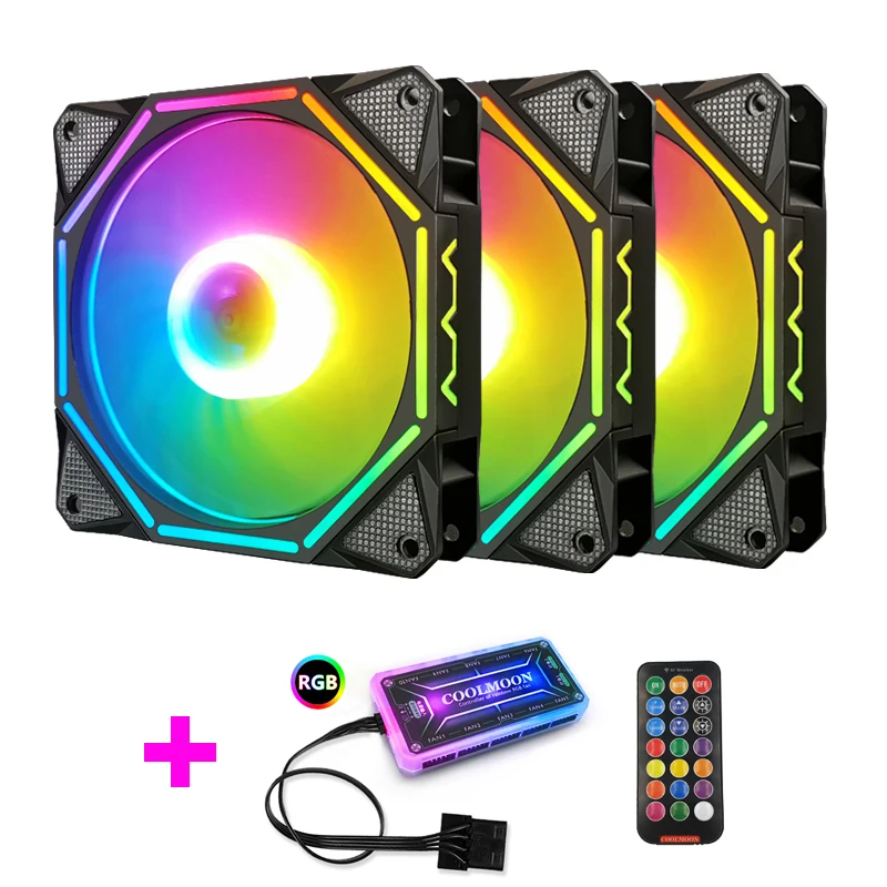 Coolmoon LN2 RGB Fan AURA SYNC with IR Remote Quiet 120mm Computer Case CPU Cooler and Radiator RGB Case Fans
Coolmoon LN2 RGB Fan AURA SYNC with IR Remote Quiet 120mm Computer Case CPU Cooler and Radiator RGB Case Fans