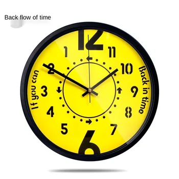 Back of Time/Metal/Quartz Hanging Clock Living Room Creative Anticlockwise Clock Reverse Clock Personality Reverse Single Face
Back of Time/Metal/Quartz Hanging Clock Living Room Creative Anticlockwise Clock Reverse Clock Personality Reverse Single Face