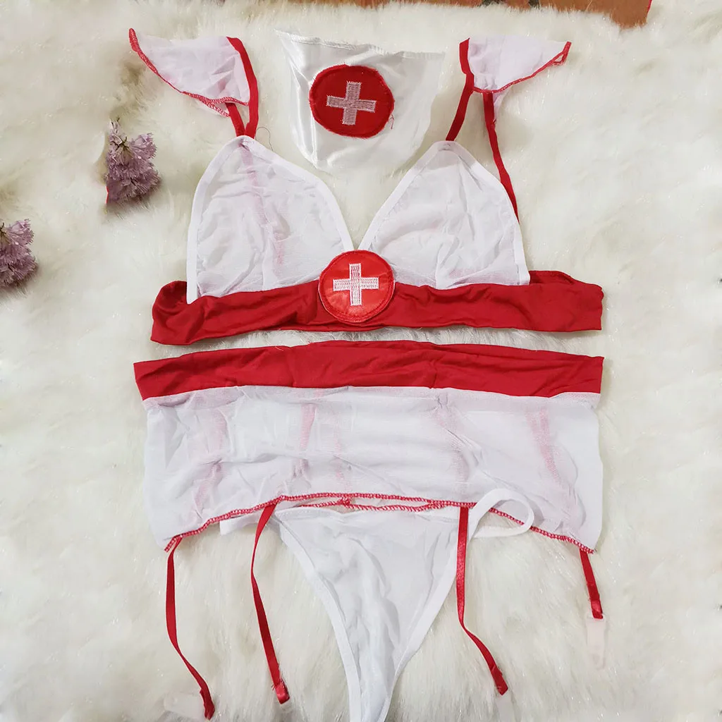 Jupe sexy d'infirmière pour le sexe, uniforme de jeu de rôle, ensemble de robe de lingerie fantaisie, cosplay sexy, 7.0, 303 plis sexuels 4