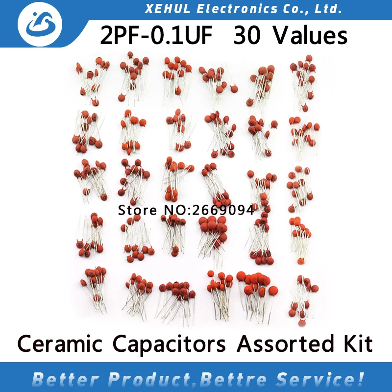 300pcs/lot 50V 2PF-0.1UF 30 valuesX10pcs ceramic capacitor Assorted Kit Electronic Components Package 2pF 30pF 100pF 1nF 10nF
300pcs/lot 50V 2PF-0.1UF 30 valuesX10pcs ceramic capacitor Assorted Kit Electronic Components Package 2pF 30pF 100pF 1nF 10nF
