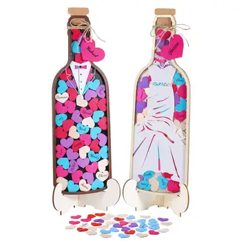 HOMEMAXS 1 Pair Wooden Guest Books Personalized Bottle Shape Wedding Guest Book with 2 Brackets Drop Box Signature Wedding Decor
HOMEMAXS 1 Pair Wooden Guest Books Personalized Bottle Shape Wedding Guest Book with 2 Brackets Drop Box Signature Wedding Decor