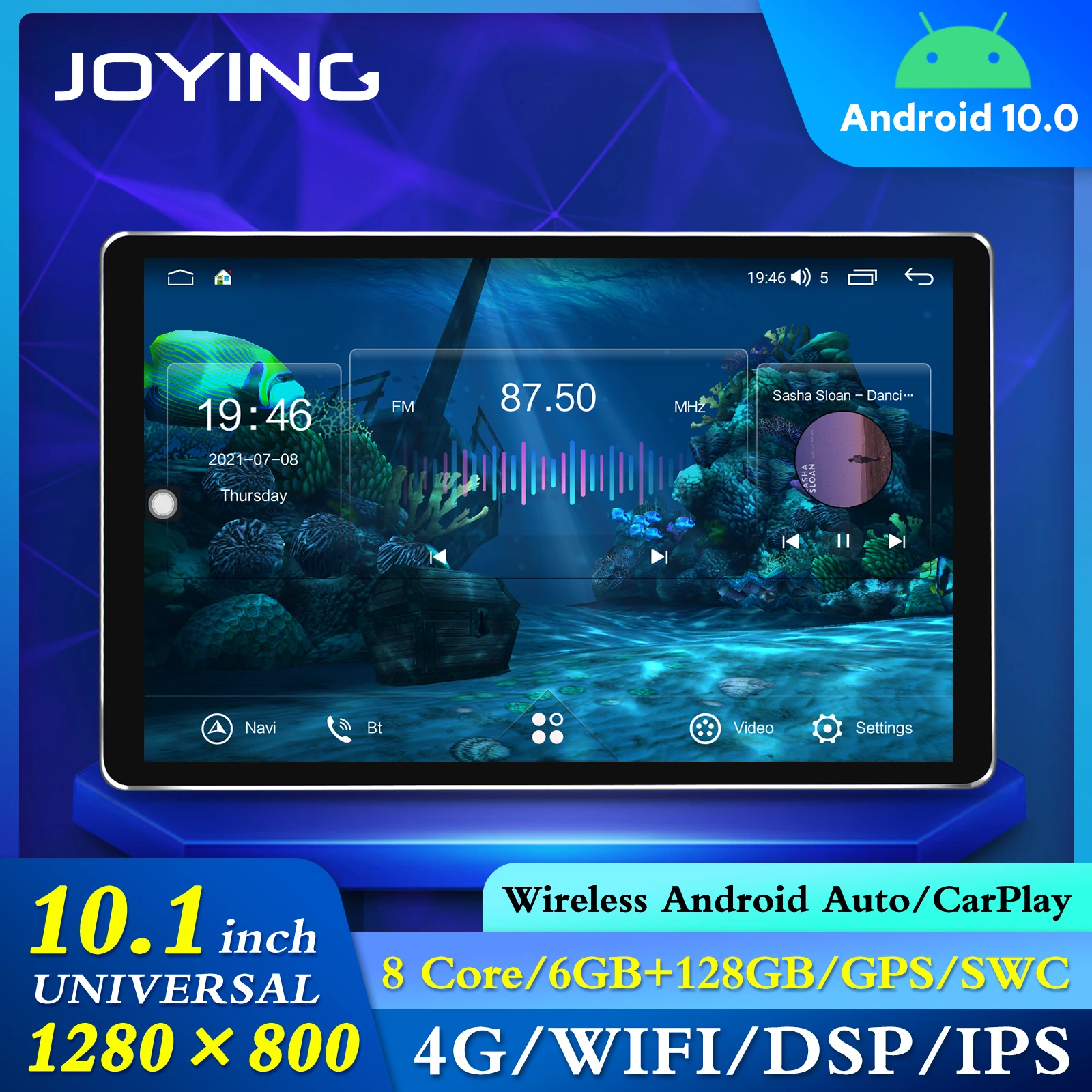 Автомобильное радио Joying 1 Din Android GPS Bluetooth аудио стерео Wi-Fi USB Авторадио 6 ГБ 128