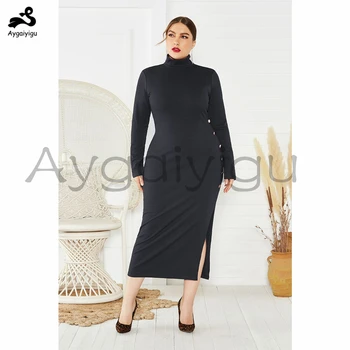 Aygaiyigu Plus Size Women Dress Large Big Size Ladies Mid-calf Knitted Dresses Elegant High Neck Splitted Clothing Autumn Winter
Aygaiyigu Plus Size Women Dress Large Big Size Ladies Mid-calf Knitted Dresses Elegant High Neck Splitted Clothing Autumn Winter