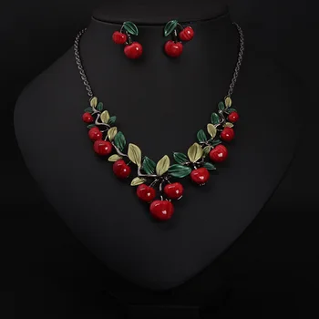 Ladies Jewelry Set European American Fashion Alloy Plating Cherry Clavicle Necklace Earring Female Dinner Party Dress Accessorie
Ladies Jewelry Set European American Fashion Alloy Plating Cherry Clavicle Necklace Earring Female Dinner Party Dress Accessorie