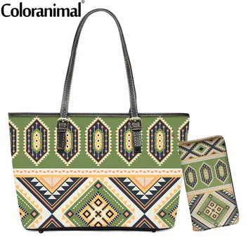Coloranimal Fashion 2Pcs/Set Women Crossbody Bag&Wallet Geometric African Tribal Pattern Ladies Shoulder Bag PU Leather Tote Bag
Coloranimal Fashion 2Pcs/Set Women Crossbody Bag&Wallet Geometric African Tribal Pattern Ladies Shoulder Bag PU Leather Tote Bag