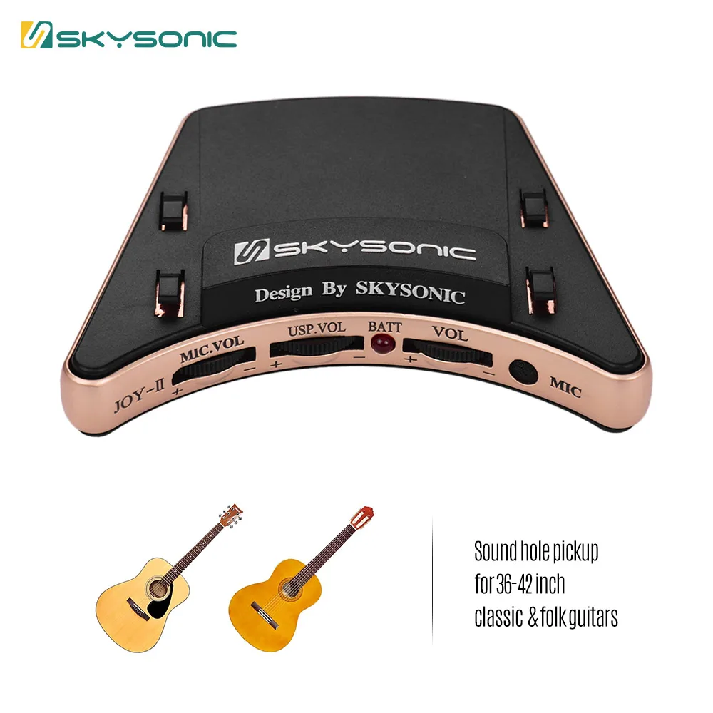 Hot New SKYSONIC JOY-II Acoustic Guitar Soundhole Pickup Piezo + Mic Dual Pickup Modes for 36-42 Inch Classic Folk Guitars Tools 
Hot New SKYSONIC JOY-II Acoustic Guitar Soundhole Pickup Piezo + Mic Dual Pickup Modes for 36-42 Inch Classic Folk Guitars Tools