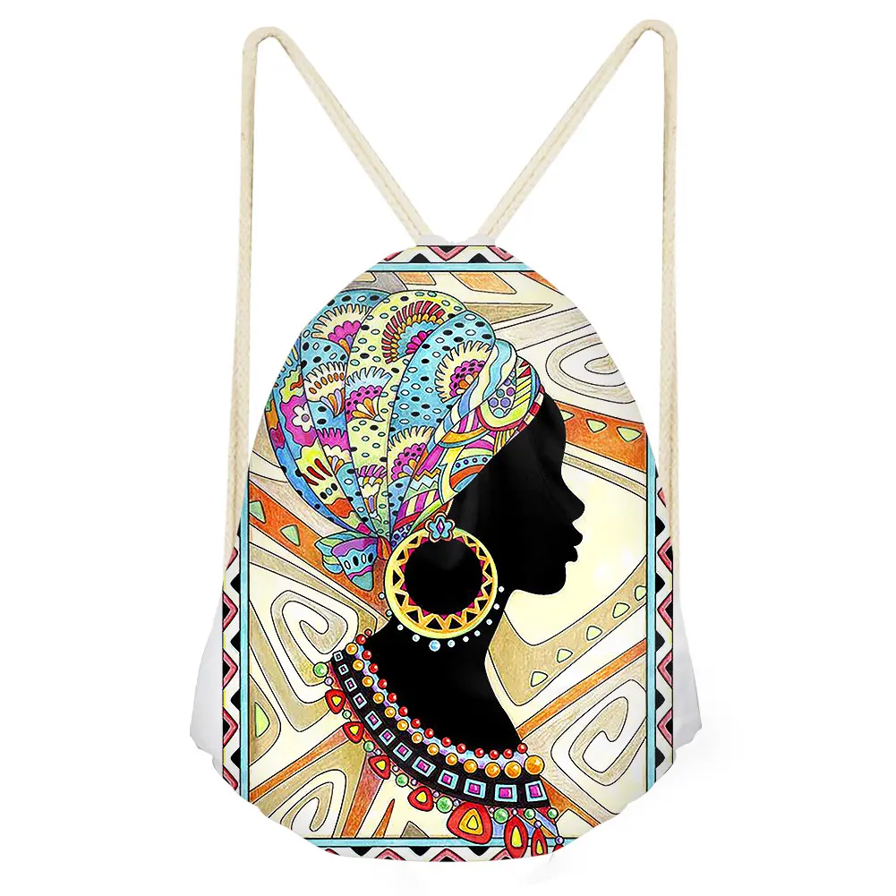 African Drawstring Bag Cool Printed Daypack Afro Queen Girls Travel Bag Small Backpack Kids Gift Storage Bag Mochila Infantil
African Drawstring Bag Cool Printed Daypack Afro Queen Girls Travel Bag Small Backpack Kids Gift Storage Bag Mochila Infantil