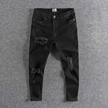 2019 new Street Trends Elastic hole-in-the-hole trousers make up all kinds of foreign trade men's jeans nine-minute trousers
2019 new Street Trends Elastic hole-in-the-hole trousers make up all kinds of foreign trade men's jeans nine-minute trousers