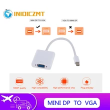 

INIOICZMT For MacBook Air Pro iMac Mac Mini Thunderbolt Mini DisplayPort Display Port Mini DP To VGA Cable Adapter 1080P