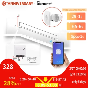 SONOFF MINI/Basic Two Way Smart Switch Wifi Remote Control DIY Support External Switch 10A work wth Google Home Automation Alexa
SONOFF MINI/Basic Two Way Smart Switch Wifi Remote Control DIY Support External Switch 10A work wth Google Home Automation Alexa
