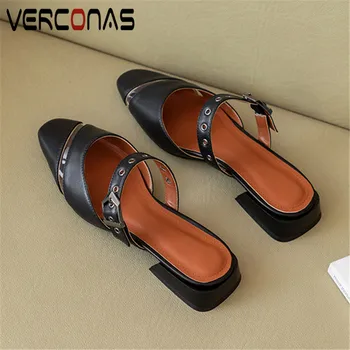 VERCONAS 2020 Sexy Woman Pumps Mules Genuine Leather Woman Sandals Casual Metal Decoration Square Toe Square Heels Shoes Woman
VERCONAS 2020 Sexy Woman Pumps Mules Genuine Leather Woman Sandals Casual Metal Decoration Square Toe Square Heels Shoes Woman