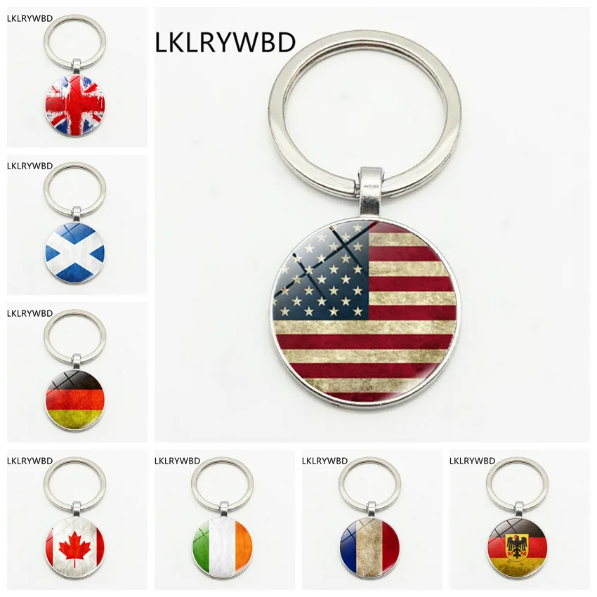 LKLRYWBD / Multinational Flag Fashion Keychain Keyring Jewelry Pendant Convex Glass | Украшения и аксессуары