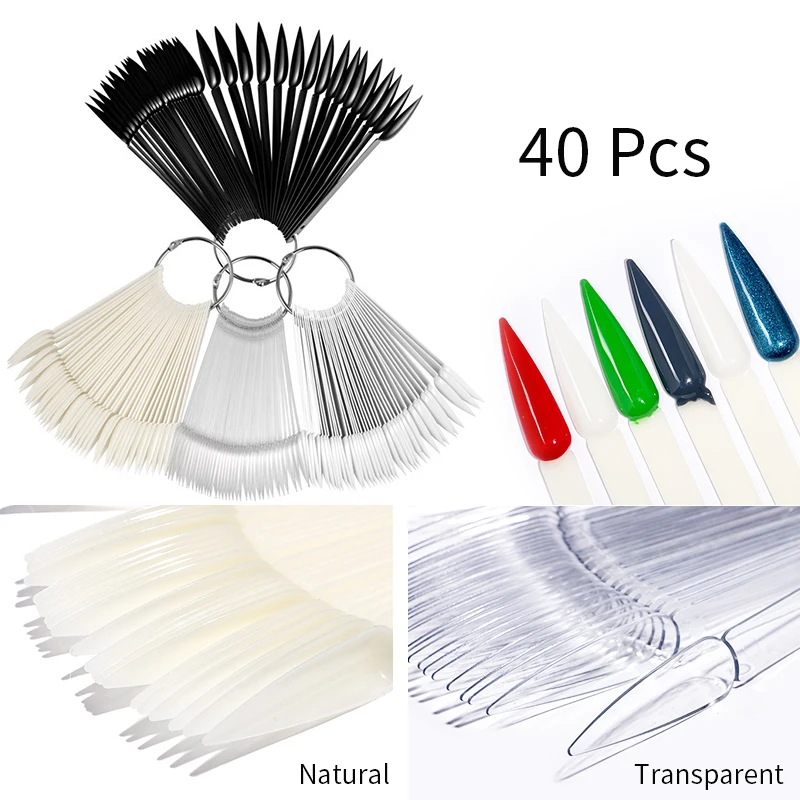 40 Pcs False Nail Tips Color Card Transparent White Natural Black 4 Colors for Choose Nail Art Practice Display Tools
40 Pcs False Nail Tips Color Card Transparent White Natural Black 4 Colors for Choose Nail Art Practice Display Tools