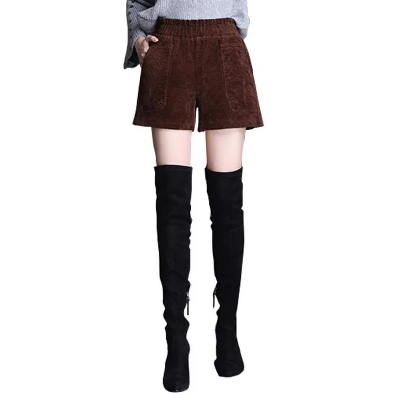 2019 Autumn Winter Plus Size Corduroy Shorts Female High Waist Casual Shorts Elastic Waist Wide Leg Shorts Women J409
2019 Autumn Winter Plus Size Corduroy Shorts Female High Waist Casual Shorts Elastic Waist Wide Leg Shorts Women J409