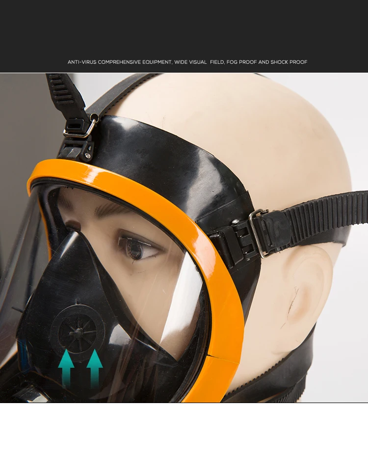 Máscara facial completamente cerrada, protección contra incendios, pintura en aerosol, pesticidas, soldadura eléctrica, carbón activado