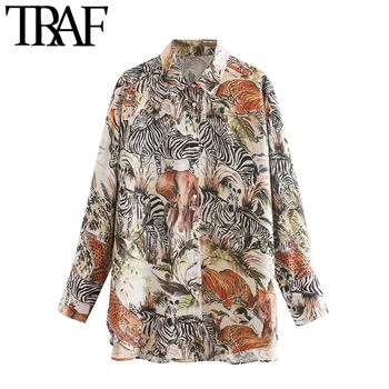 TRAF Women Fashion Oversized Animal Print Blouses Vintage Long Sleeve Asymmetric Loose Female Shirts Blusas Chic Tops
TRAF Women Fashion Oversized Animal Print Blouses Vintage Long Sleeve Asymmetric Loose Female Shirts Blusas Chic Tops